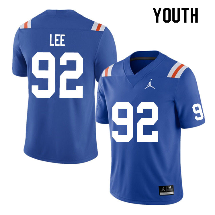 Youth #92 Jalen Lee Florida Gators College Football Jerseys Sale-Throwback